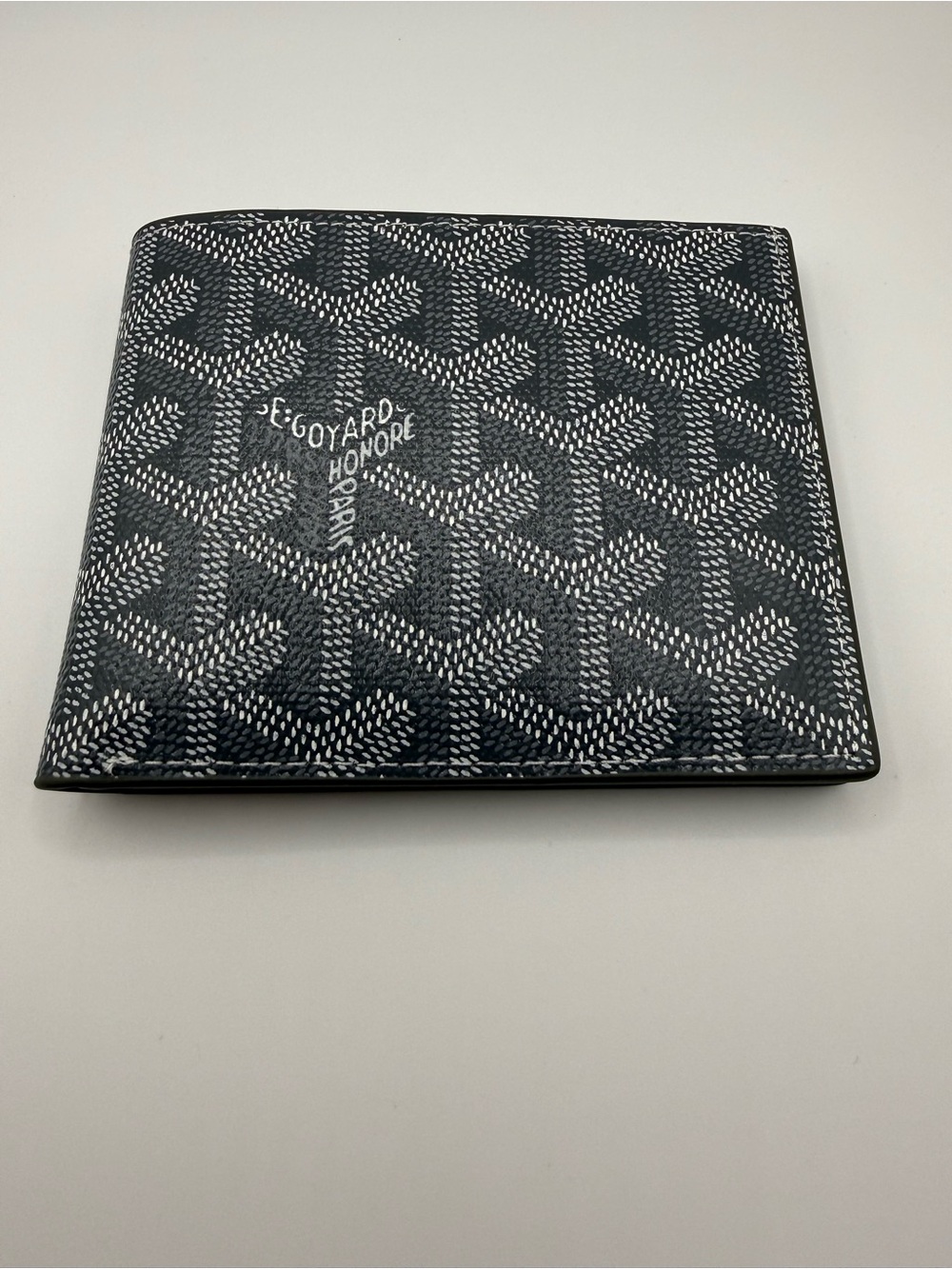 Goyard Black & White Chevron Bi-Fold Wallet